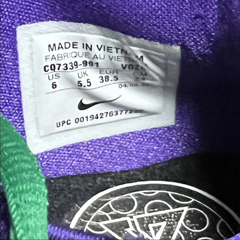 Nike Air Strobel sneakers womens Sz.6 purple & green • CQ7339-991 - Picture 3 of 9